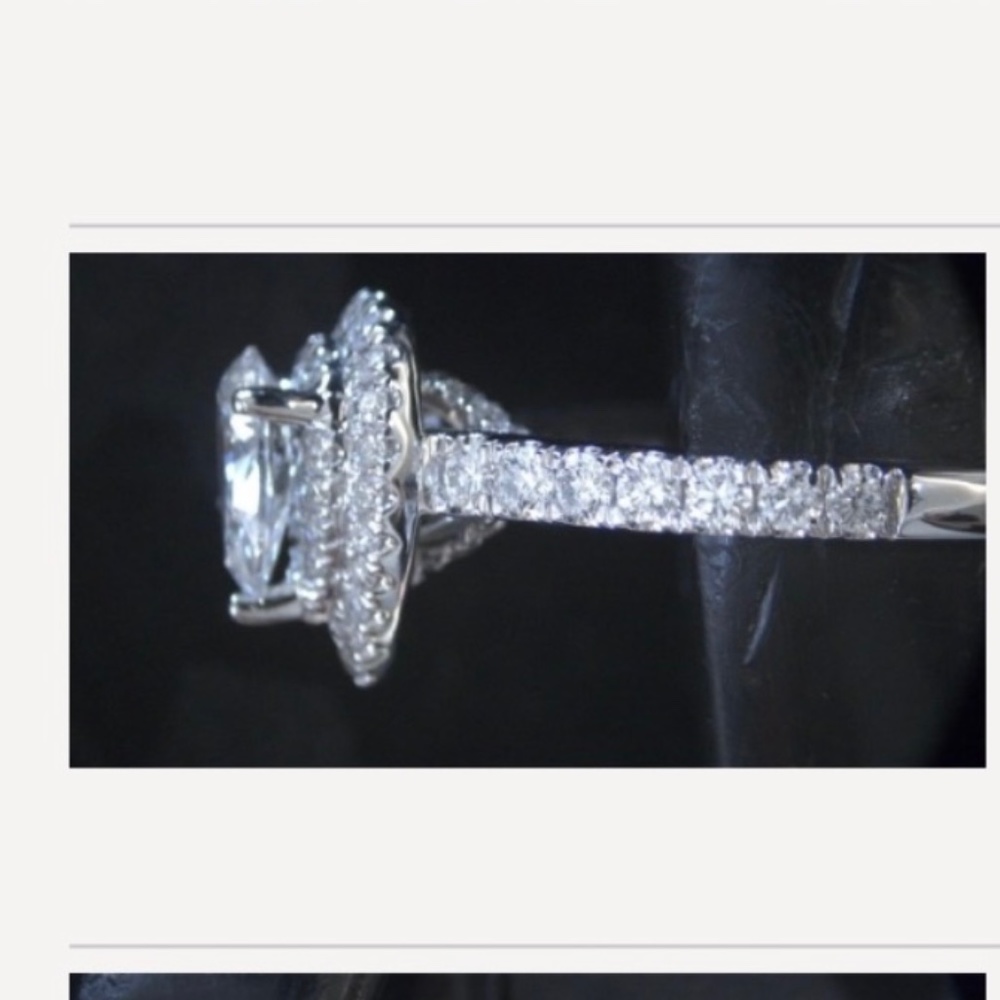 Diamond wedding ring with diamond band.